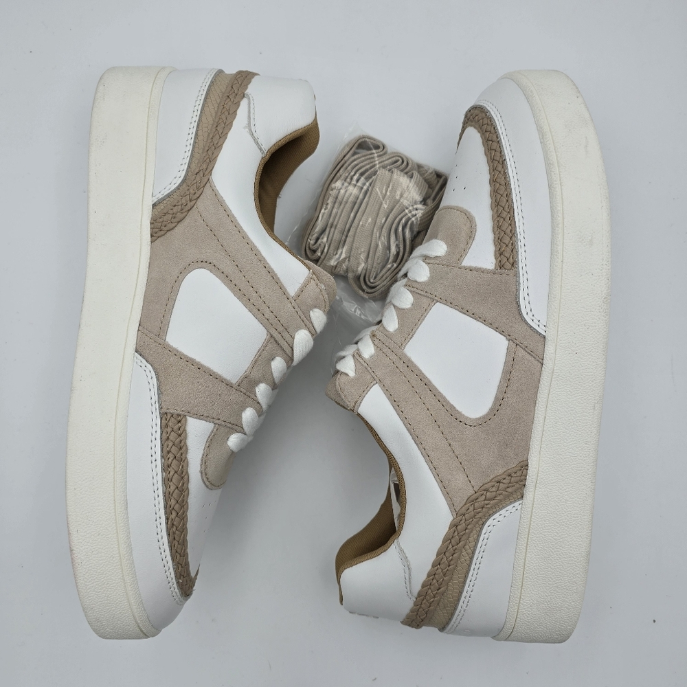 NWOT Lucky Brand Halinna Lace-Up Sneakers, White/Tan, Women's 11M - Picture 14 of 16